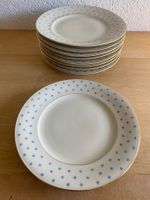 9 kleine Teller BAVARIA Elfenbein Porzellan mit Goldrand