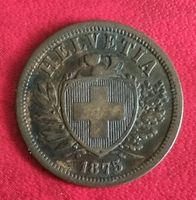 2 RAPPEN JAHR 1875 - SCHWEIZ