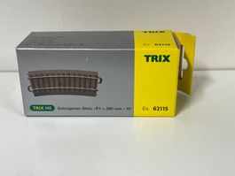 TRIX 62115  6 Stk.  Gebogenes Gleis • R1 = 360 mm • 15°