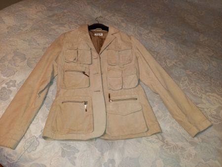 Giacca - blaser da donna in pelle scamosciata