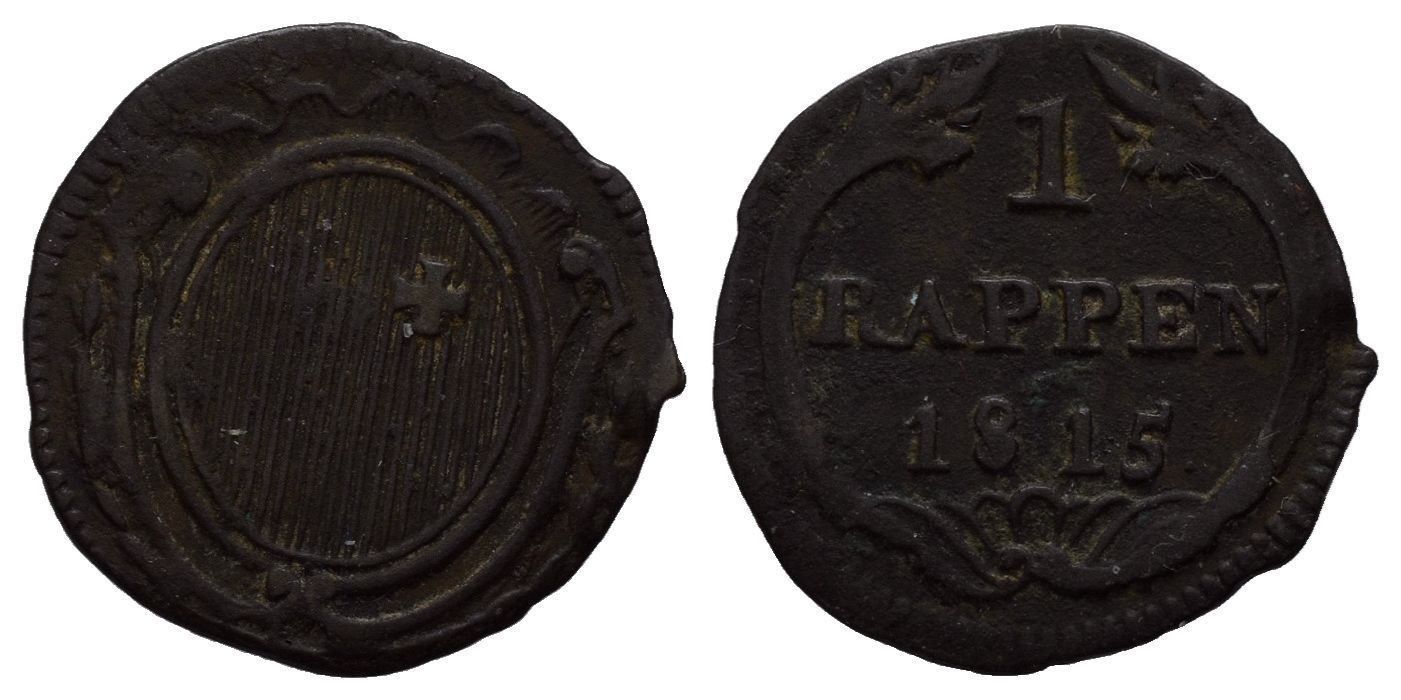 Tutti le monete: Schwyz Rappen 1815  /260 – Usato da Trimbach venduto da Solothurn1