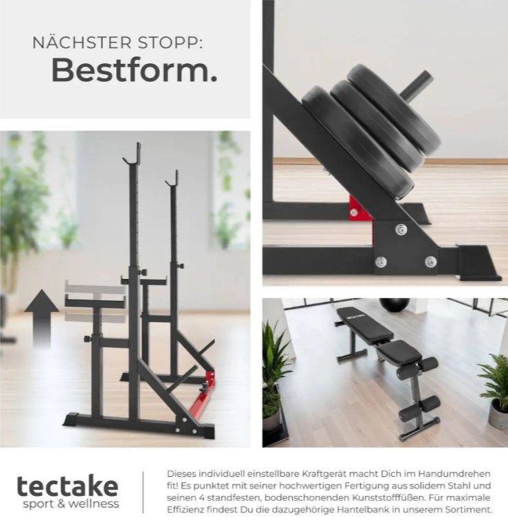 Hometrainer: Tectake Squat Rack "Creed" – Verstellbare Hantelablage – Gebraucht aus Regensdorf von Githa 2