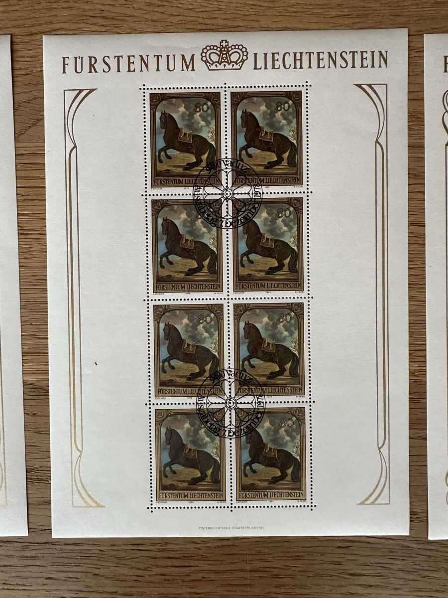 Tutti i francobolli: Liechtenstein - 1978 3x Kleinbogen ZNr 655-657 mit ET Stempe – Usato da Schmitten / FR venduto da Samsara169 2