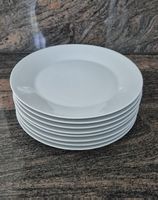 Porzollan 8er Set weisse Teller, Durchmesser 27 cm