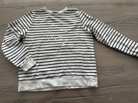 Karl Lagerfeld Sweatshirt gestreift weiss schwarz Gr. L