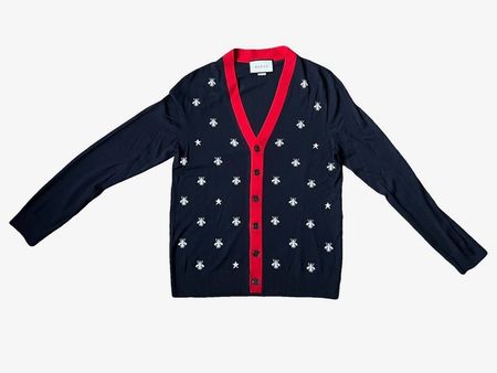 GUCCI Bee Embroidered Cardigan | 100% Wolle 💙