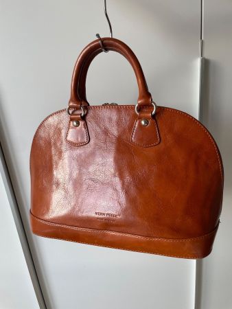 Damen Handtasche Leder braun VERA PELLE Made in Italy