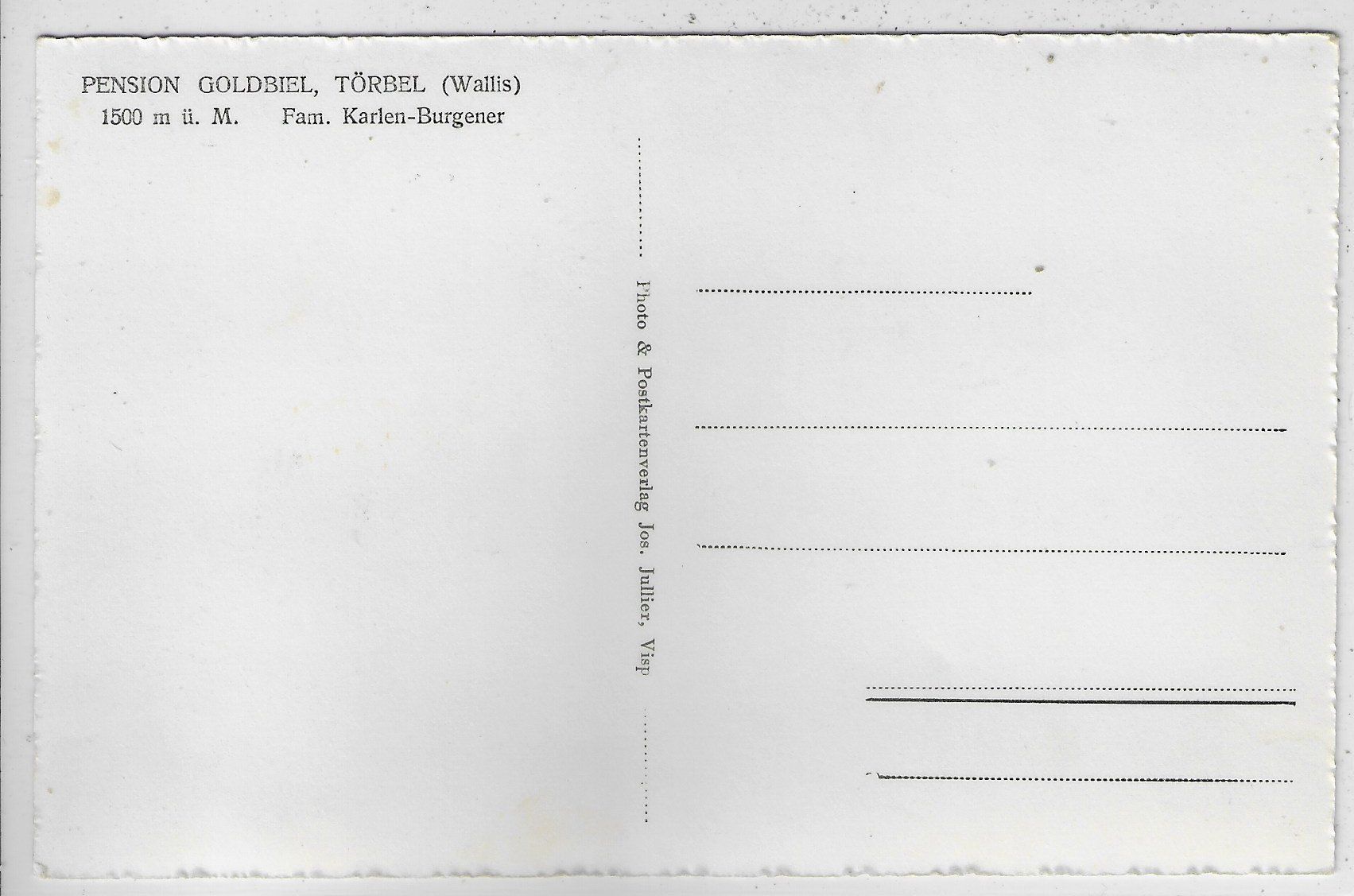 Cartoline postali: Pension Goldbiel - Törbel – Usato da Ettingen venduto da Kartenplanet 1