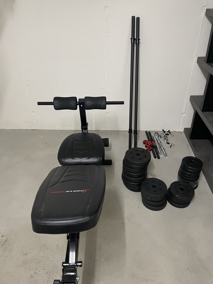 Vélos d'appartement: Weight bench and weight set complete with bars – Neuf (Voir description) à Grüt (Gossau ZH) par jwa_gx68