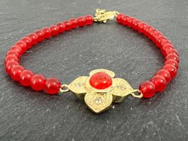 Echte Edelsteine aus Indien Armband Silber 925 19+3 cm lang