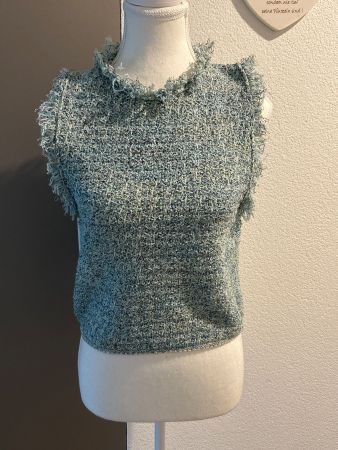 Damen Top hellblau strukturiert von MNG Gr. S