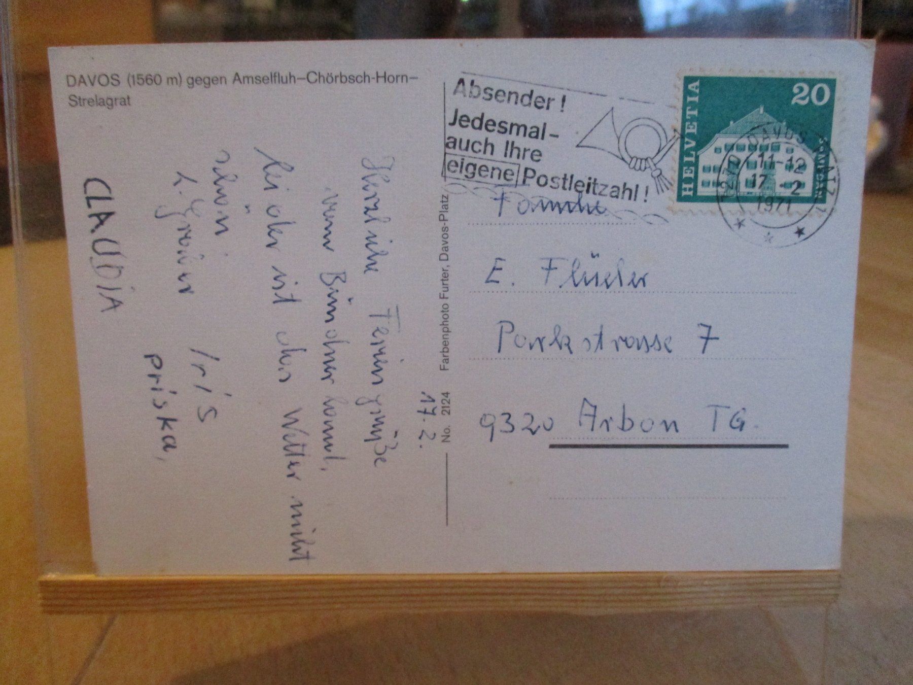 Ansichtskarten: Davos Amselfluh 1971  Postkarte  3 – Gebraucht aus Felsberg von sanwill 1