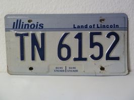 USA Nummernschild Autonummer License Plate ILLINOIS TN 6152