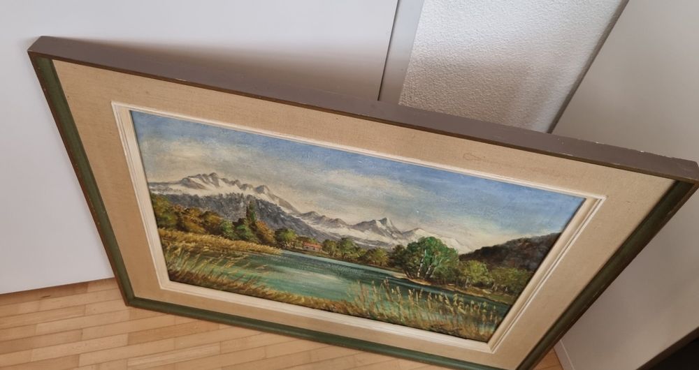 Gemälde: Grosses antikes Ölgemälde «Schachensee» signiert von «Jauch" – Gebraucht aus Baar von Insch81 4