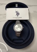 U.S. Polo Assn. Damenarmbanduhr Silber mit Kristallbesatz