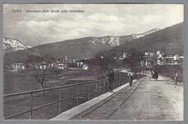 1920, LANZO, PANORAMA DALLA STRADA DELLA FUNICOLARE, ANIMATA