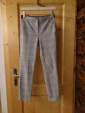 Elegante Damen Hose grau kariert von ZARA Gr. XS - 260158