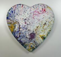 Acryl-Flüssigmalerei, Herzform