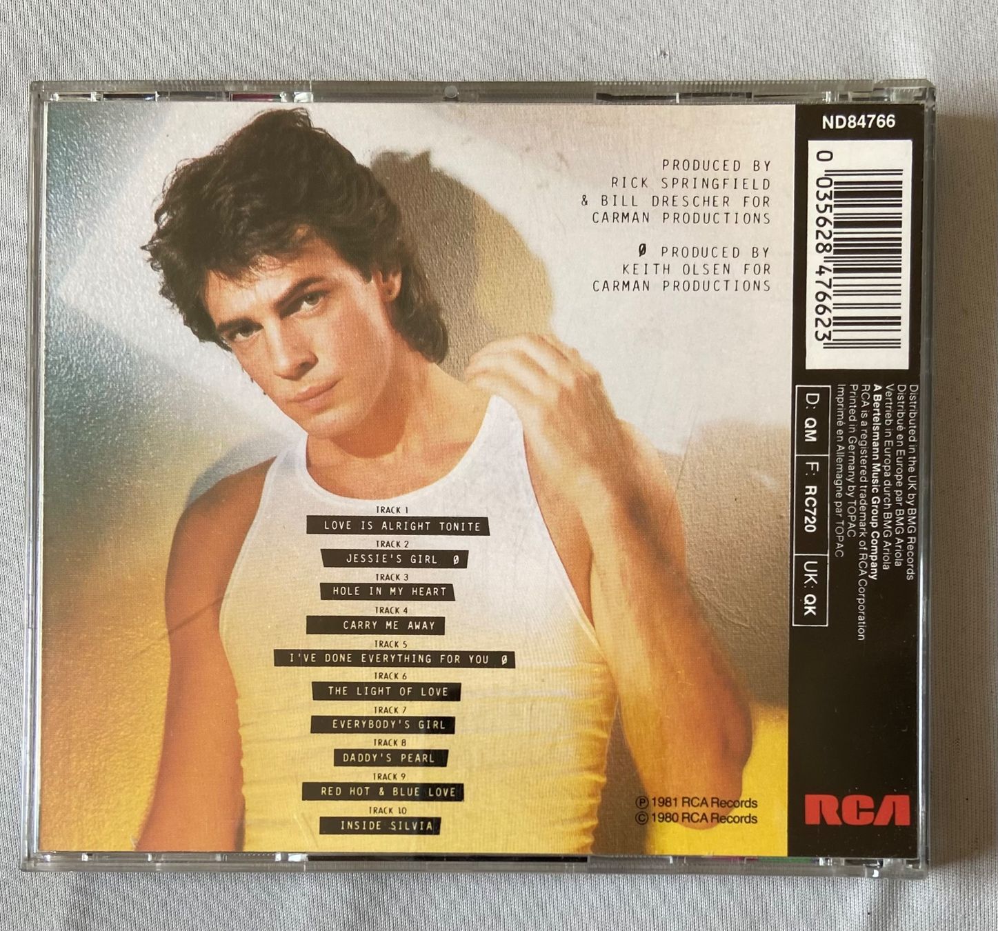 CD: Rick Springfield CD Working Class Dog (1981) – Usato da Luzern venduto da Lycka 1