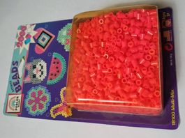 2'000 Bügelperlen rot leuchtend / NEU
