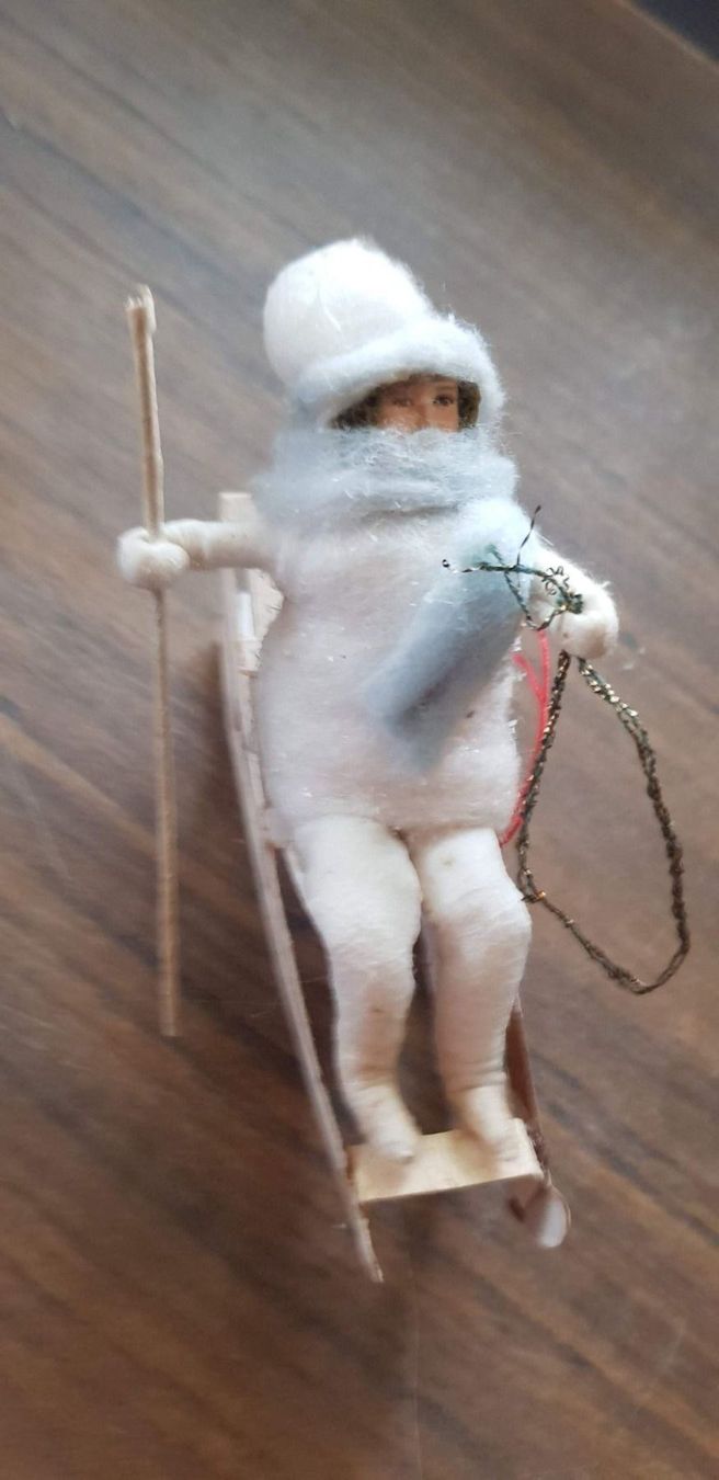 Tutte le decorazioni: Weihnachtsschmuck antik Watte Schlitten – Usato da Mörschwil venduto da antiksalon 2
