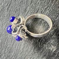 Vintage Silberring 925 – Lazurit in skulpturaler Handarbeit