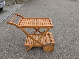 Servierwagen Holz mit Tablar guter Zustand