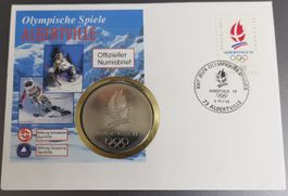 Numisbrief Olympische Spiele Albertville 1992