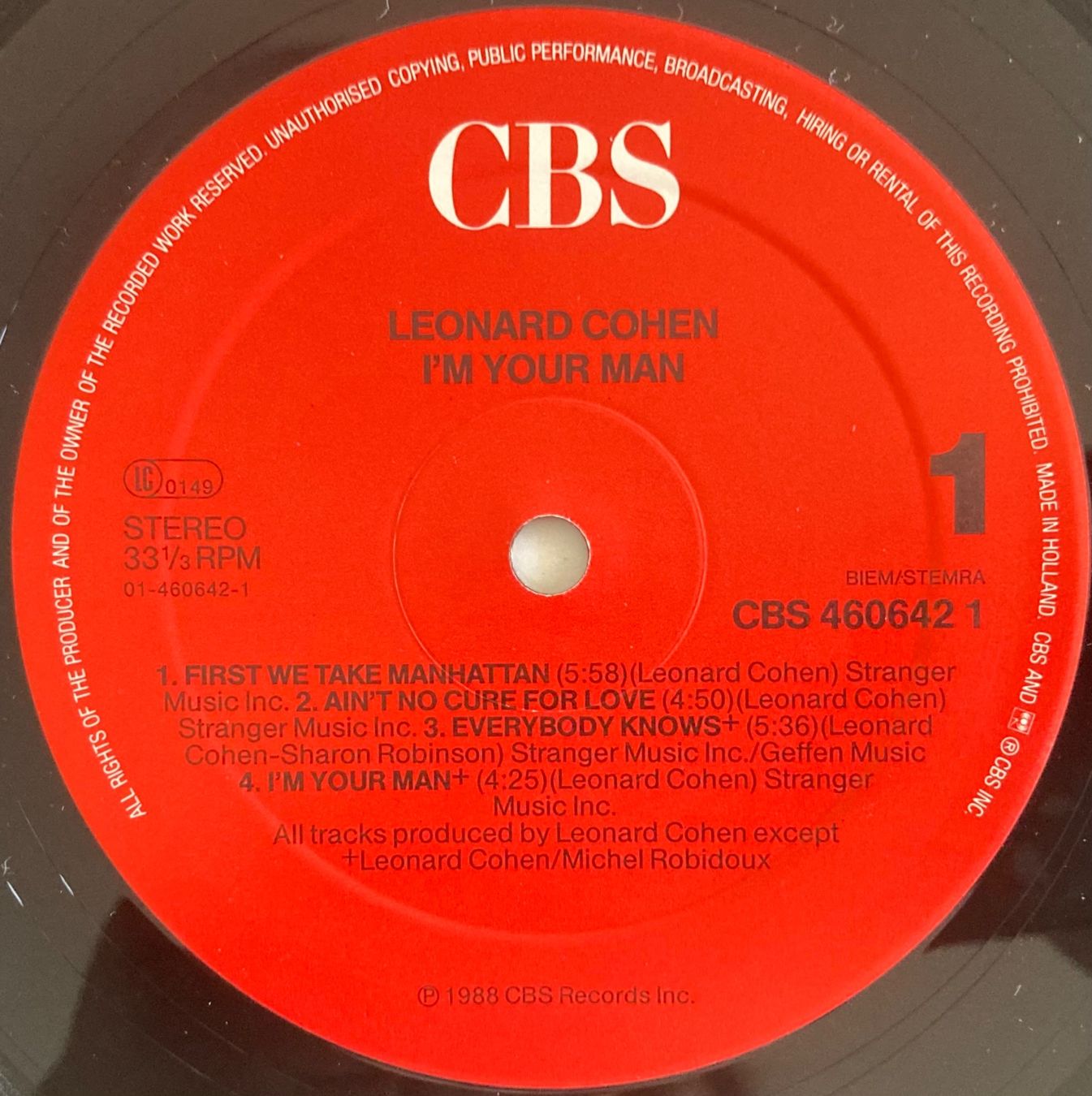 Schallplatten: LEONARD COHEN - I'M YOUR MAN – Gebraucht aus Poliez-Pittet von Newtown-Records 2