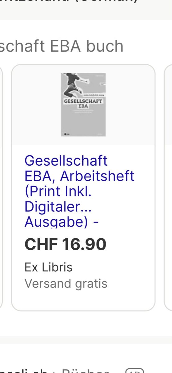 Bücher: Gesellschaft EBA Arbeitsheft – Gebraucht aus Horgen von med_sh5v 2