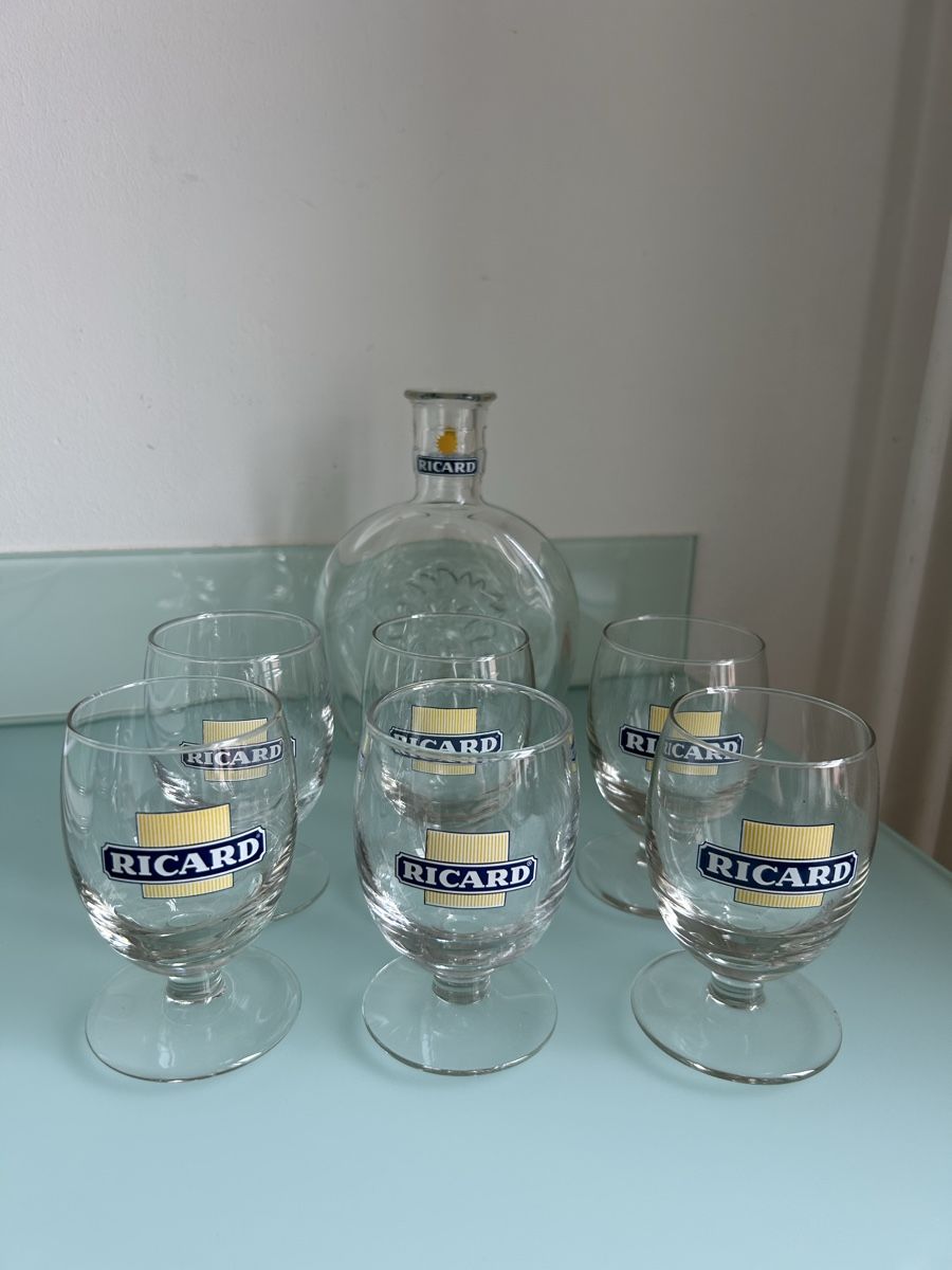 Ricard Bicchieri: Pastis Ricard Servierset 6x Gläser – Usato da Horgen venduto da Spy_b68c 1