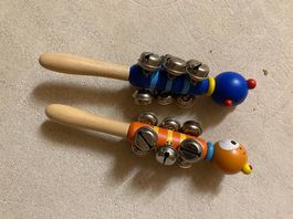 Lot de 3 hochets en bois
