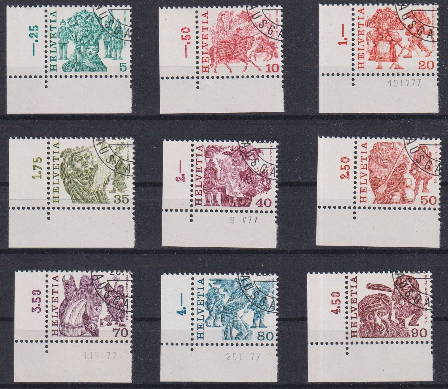 Tutti i francobolli: W11) Satz 594 - 602, mit Eckrand – Usato da Claro venduto da Chanty7