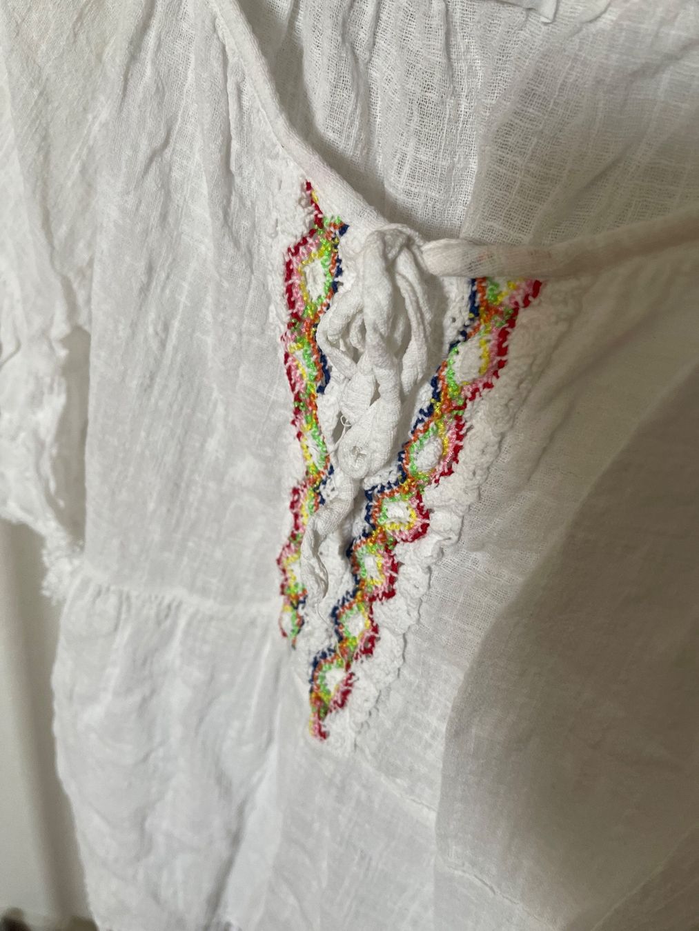 Camicette: Weisse Baumwollbluse, Italienische Spitze, Gr. S – Usato da Ettingen venduto da cla_526w 3
