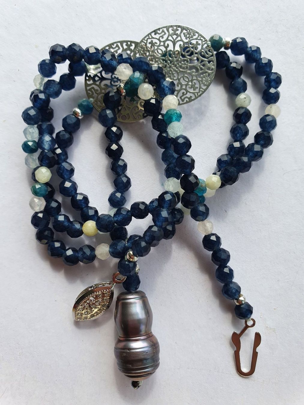 Ketten: Elegant Kette. Saphir, Morganit und Perle – Neu (gemäss Beschreibung) aus Benglen von Meercat3 5