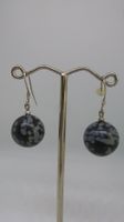Silberohrhänger Obsidian