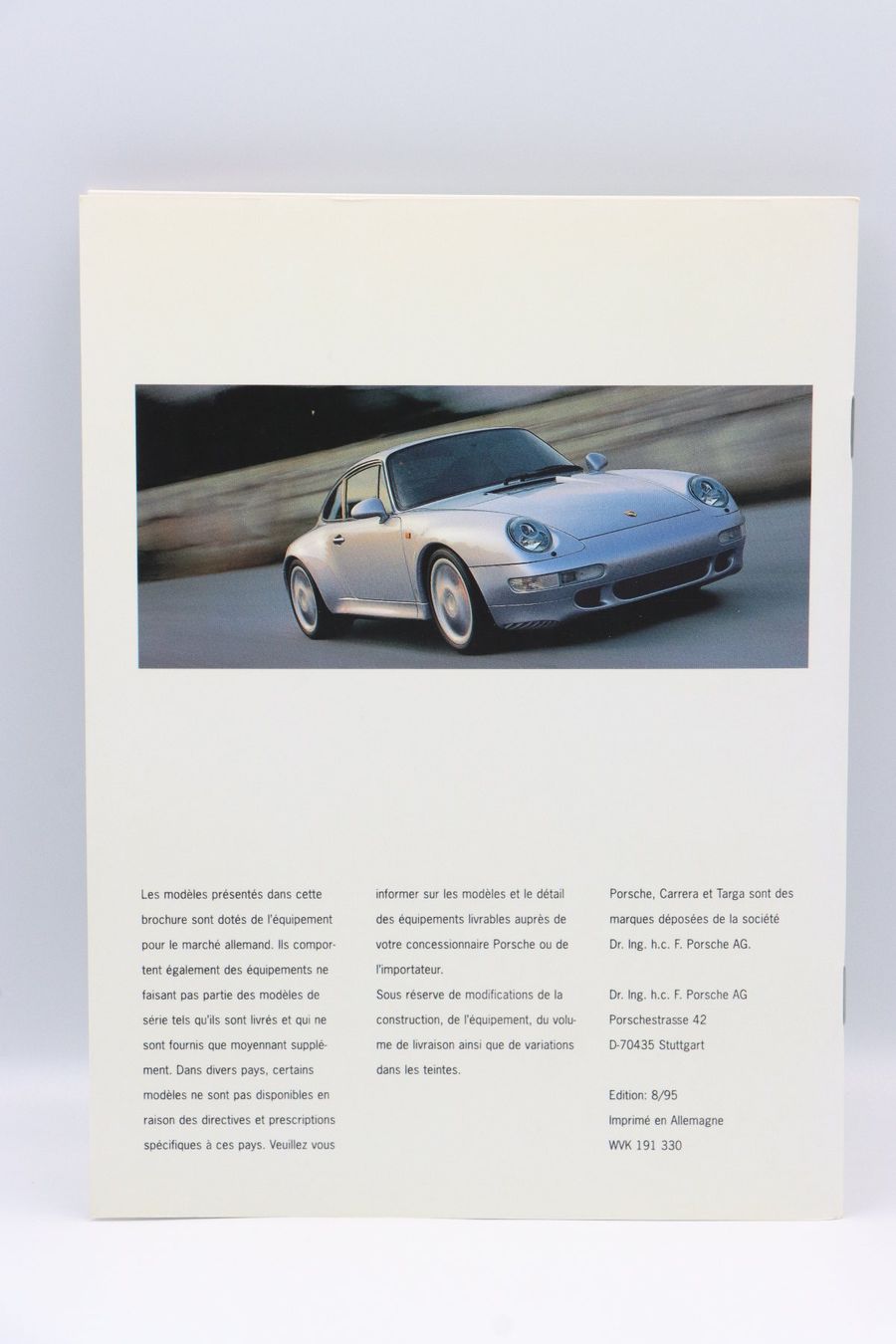 Porsche Documenti: Porsche 911 993 Modellprogramm 1995 Prospekt – Usato da Bühl b.Aarberg venduto da Collectorpassions 1