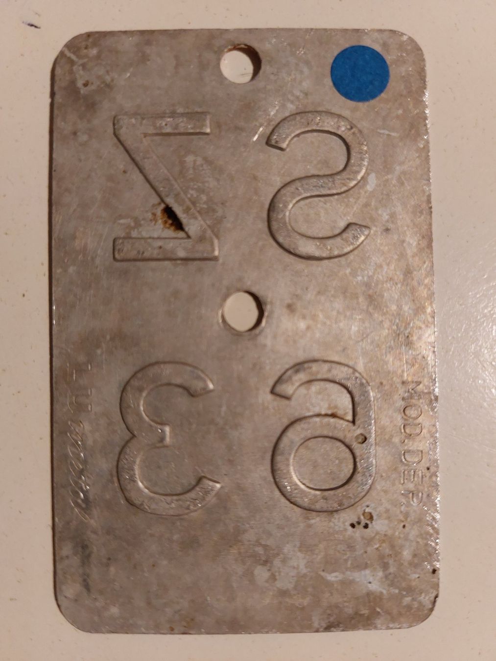 Sachs Insegne: Velonummer SZ 63 plaque Velo – Usato da Schenkon venduto da Uhu007 1