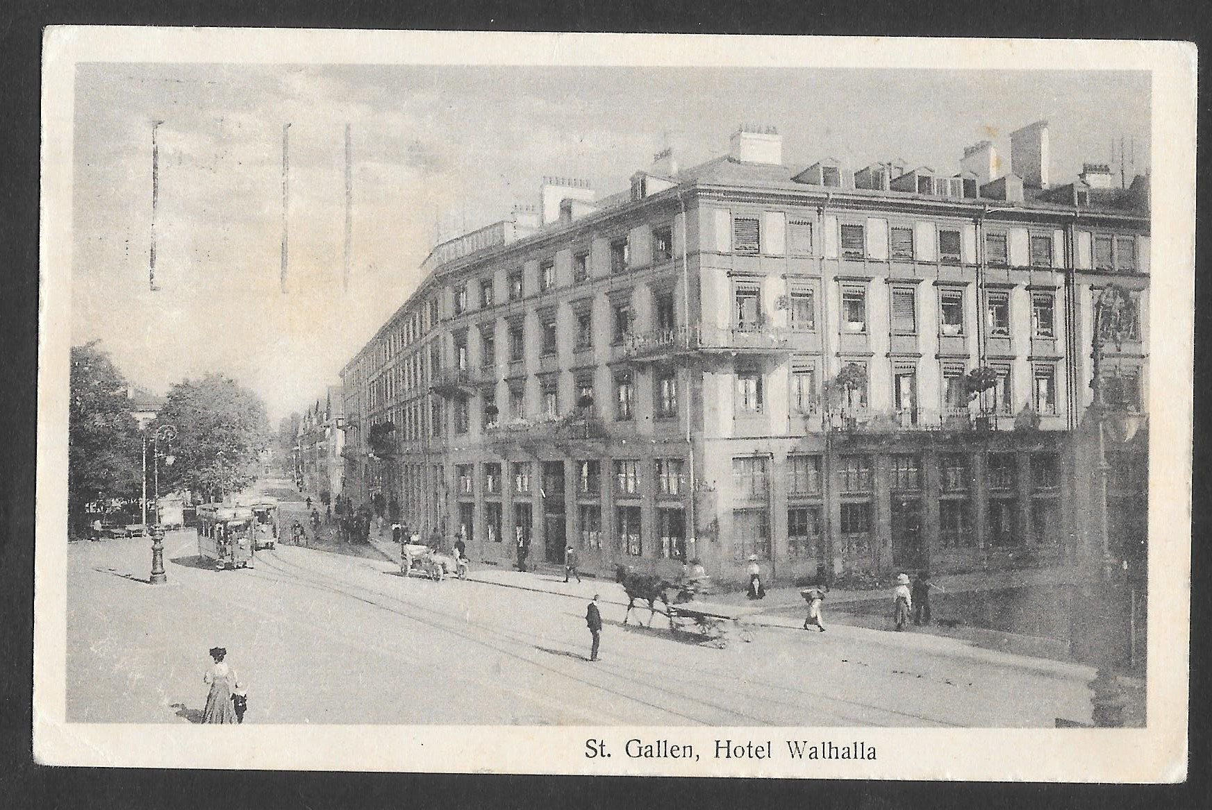 Cartoline postali: St. Gallen Hotel Walhalla – Usato da Olten venduto da clotaldi