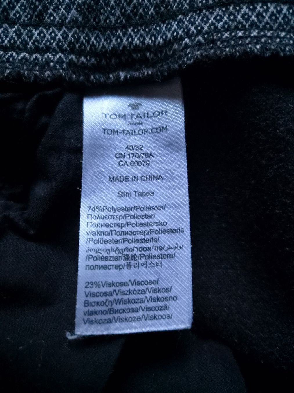 Tom Tailor Pantalons: Hose Slim Fit grau gemustert Grösse 40 Tom Tailor – D'occasion à Wattwil par tannenmeise73 4