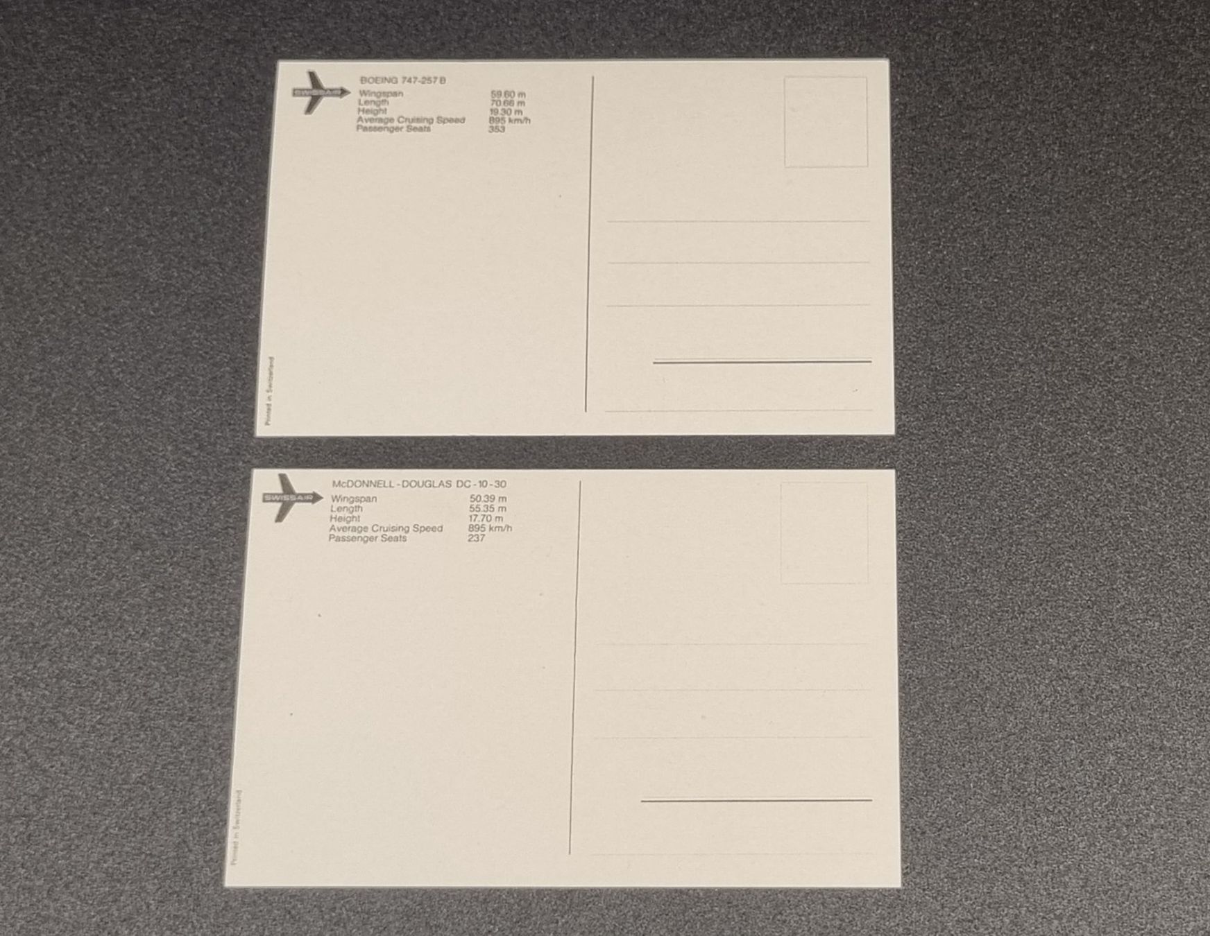 Ansichtskarten: Postkarte Swissair, 2 Stück – Neu (gemäss Beschreibung) aus Lachen SZ von LinDiscount 2