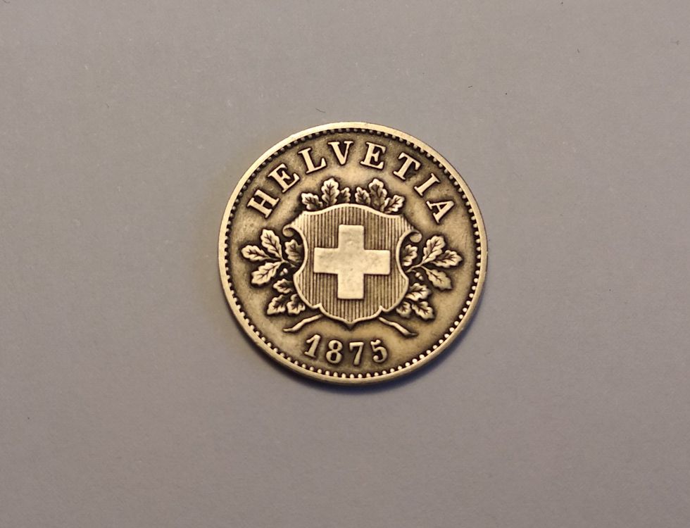 Tutti le monete: 10 Rappen 1875 !! – Usato da Nyon venduto da AlexKey71