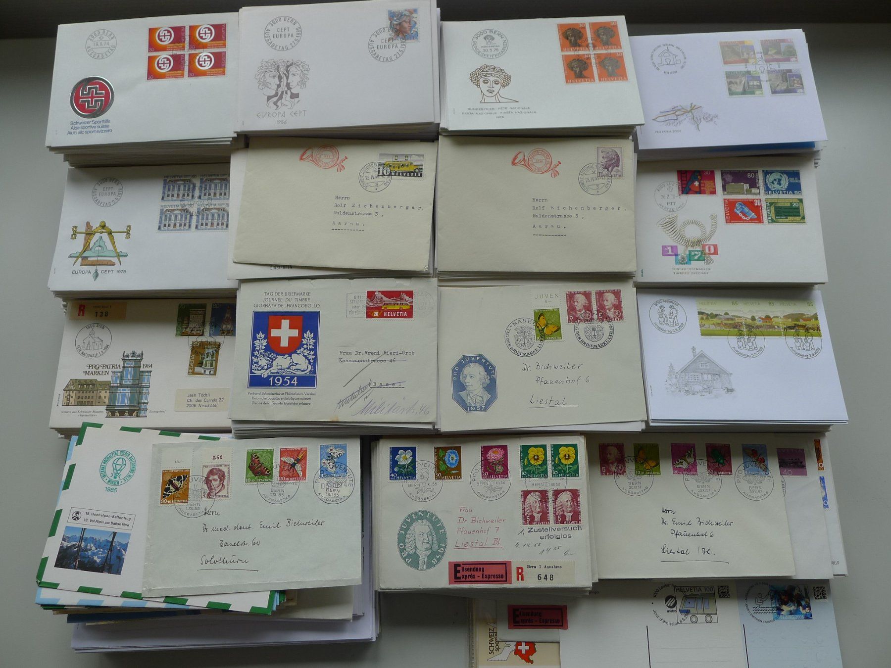 Alle Briefmarken: 1955-2015, Riesiger Sammlernachlass mit 2500 FDC & Briefen – Gebraucht aus Sursee von Luzernerraute
