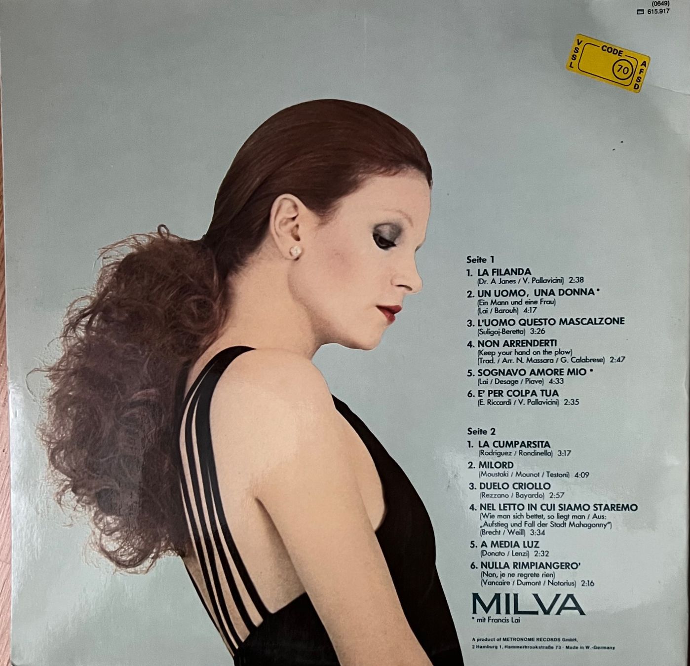 Schallplatten: MILVA - PORTRAIT - Vinyl LP – Gebraucht aus Horw von Belowzero0 1