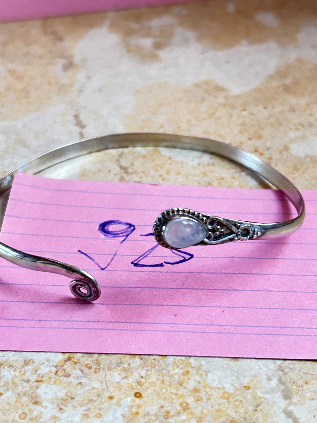 Bracciali & Braccialetti: Silber Armreif mit Mondstein, elegant & modern Grösse S/M – Usato da Dittingen venduto da Bijoubelle 4