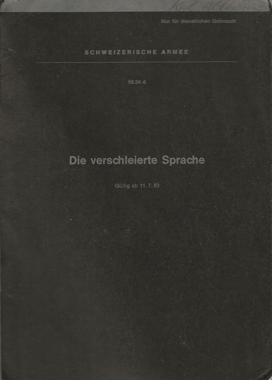 Bücher: Die verschleierte Sprache gültig ab 11.7.1963 58.24 d – Gebraucht aus Bern von Grindelwaldaus