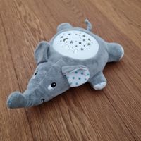 Baby Schlummerelefant mit Sternenlicht Projektor Grau