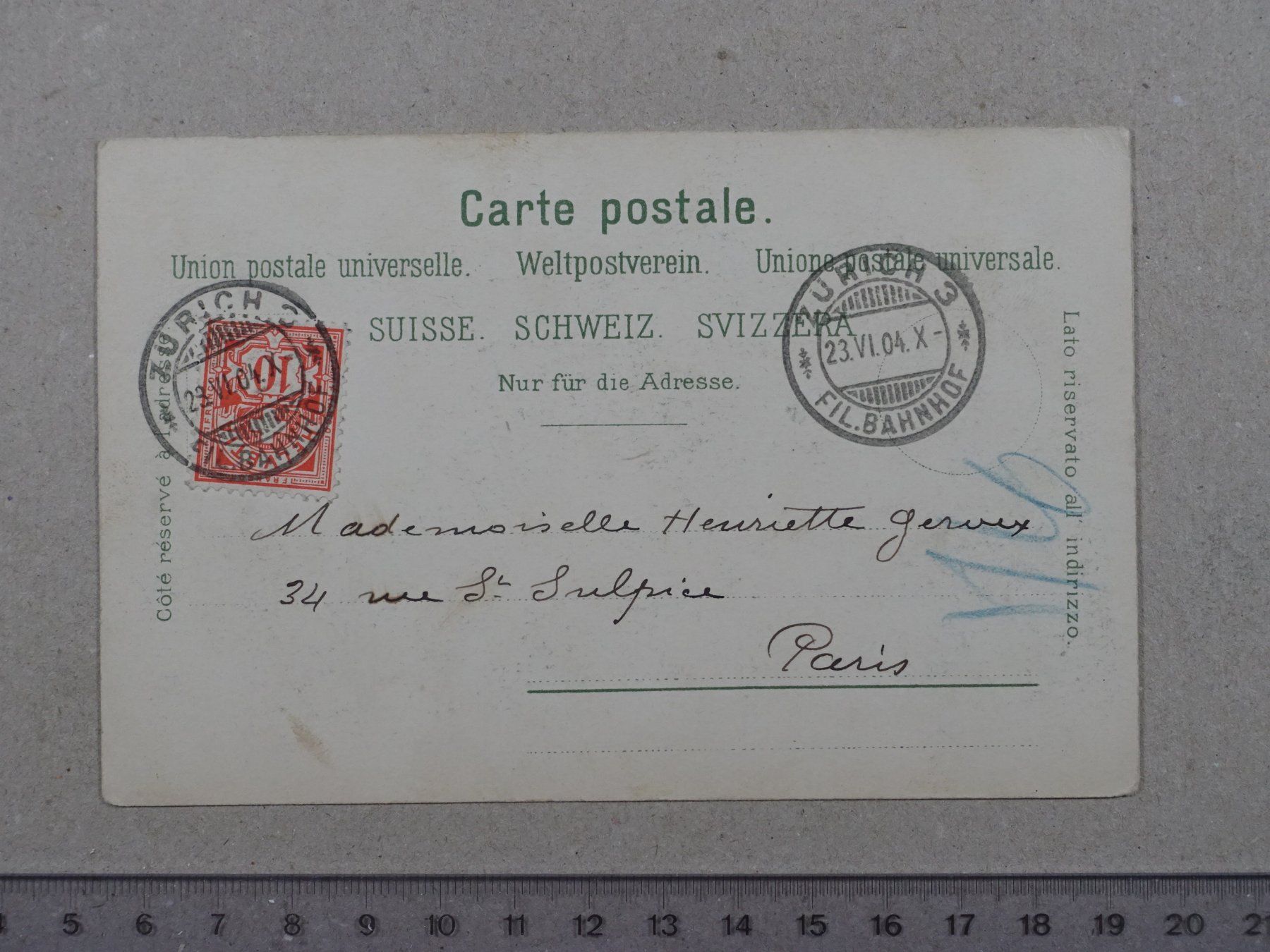 Ansichtskarten: Zürich, 1904, Schiff, Quaibrücke – Gebraucht aus Lenzburg von fh1 1