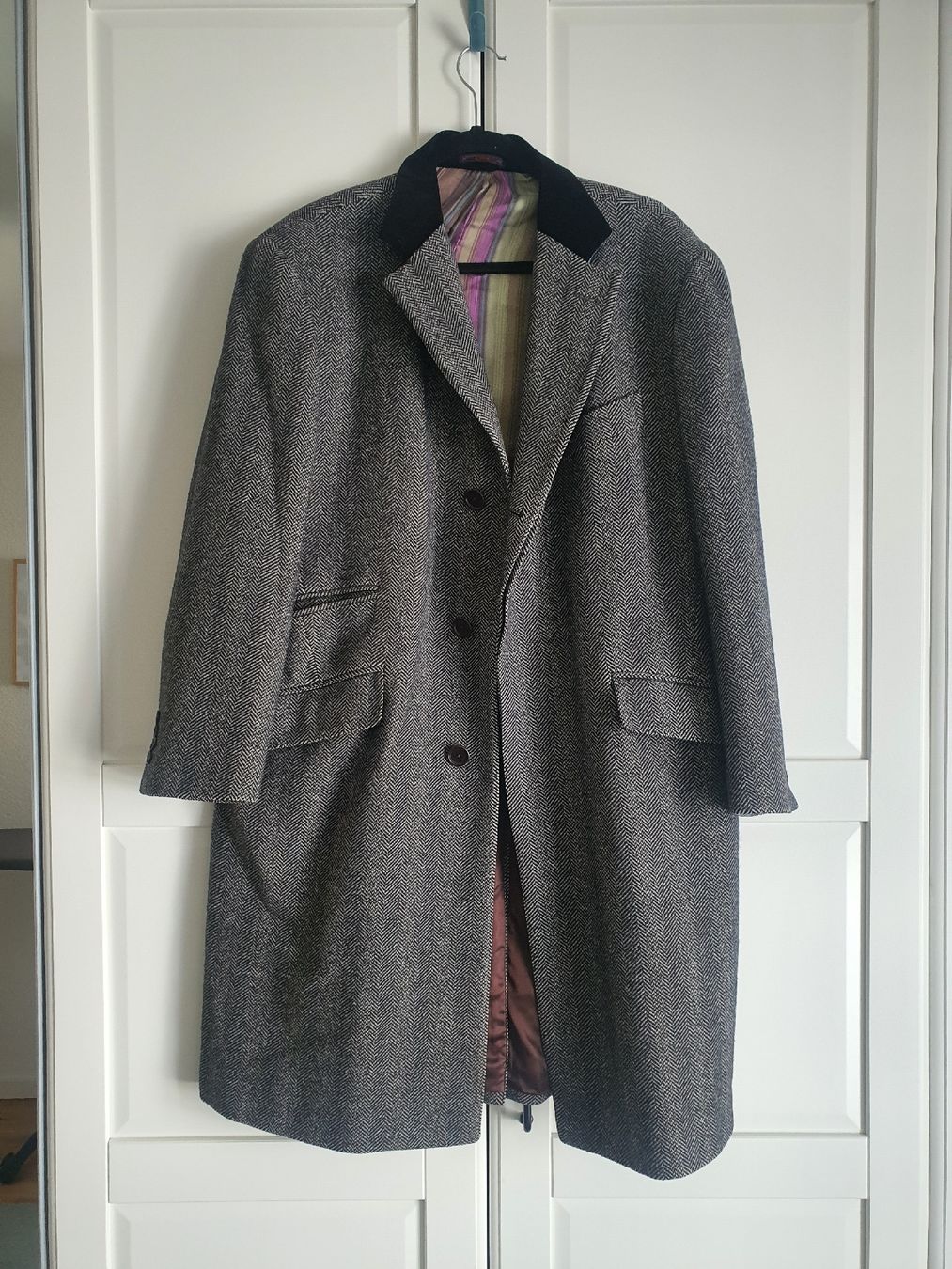 Etro Manteaux: Etro Milano Wool Coat Herringbone Pattern Size 52 – D'occasion à Genève par gvokiii