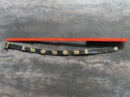Trachtengürtel Leder schwarz mit Messingbeschlägen